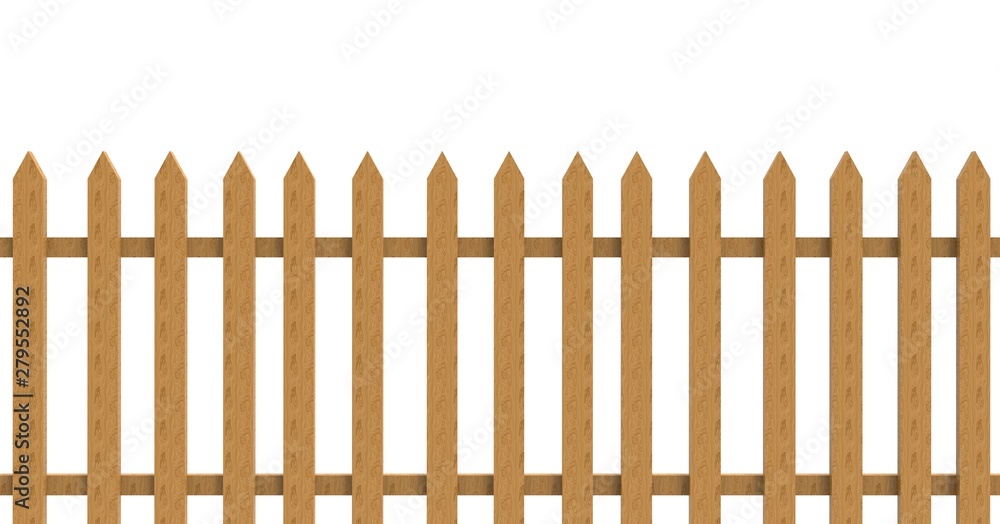 Fence isolated on White 3D Rendering Fence isolated on White 3D Rendering