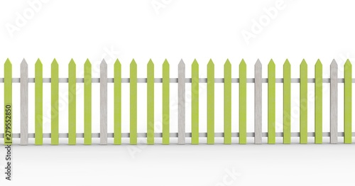 Fence isolated on White 3D Rendering