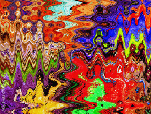 Multi color digital abstract waves on canvas