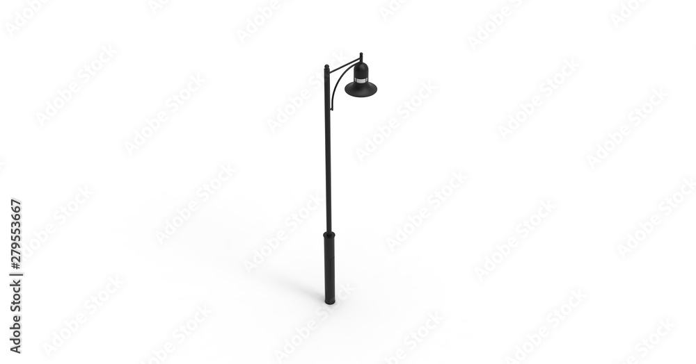 Outdoor Street Lamp on White 3D Rendering Outdoor Street Lamp on White 3D Rendering