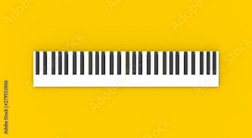 Piano isolated on Yellow 3D Rendering