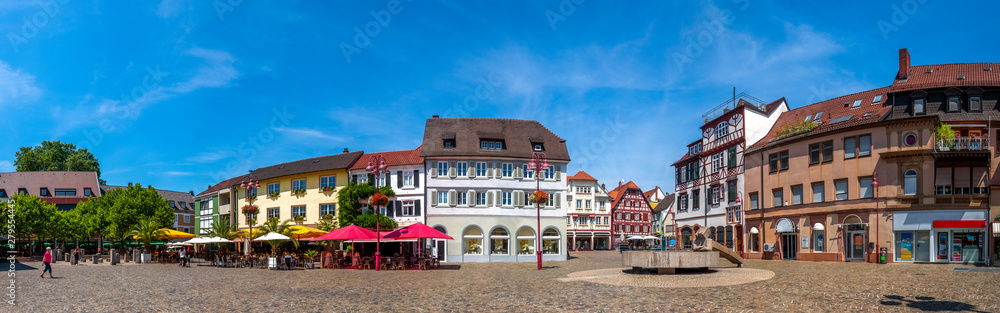 Fototapeta premium Panorama Marktplatz, Lahr Schwarzwald, Deutschland
