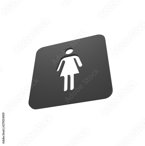 Toilet sign Metal 3D Rendering