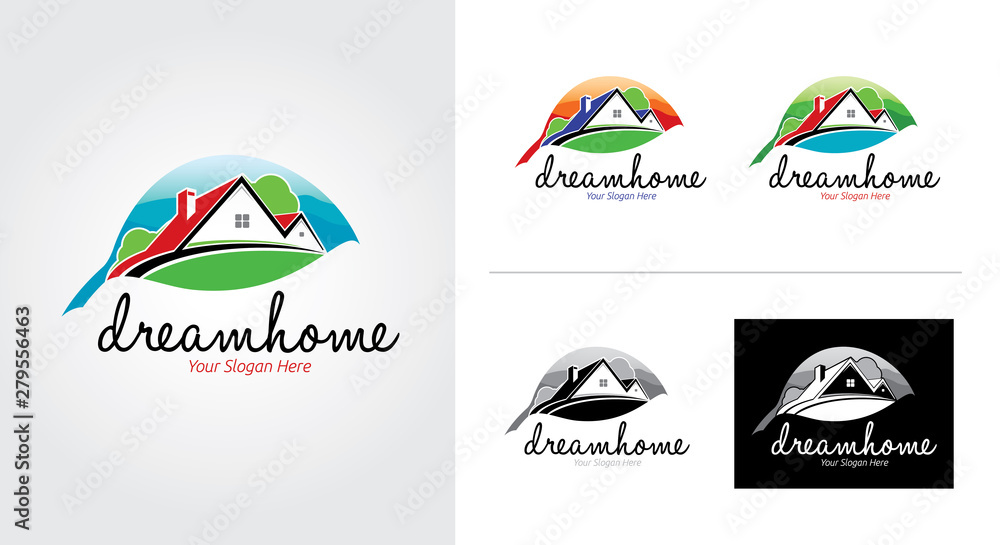 Dream home creative and minimalist logo template Set