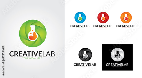 Laboratory creative and minimalist logo template Set