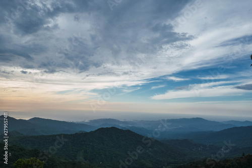 CLOUDY morning view of the sunrise on the slopes