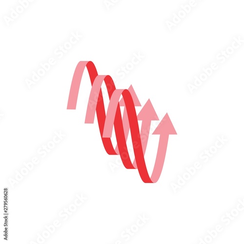 Triple Up Arrow 3D logo design vector