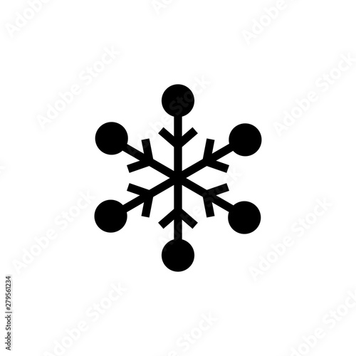 snowflake, icon, illustration, white, vector, isolated, snow, flake, flat, winter, abstract, decoration, symbol