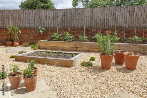 Raised beds in kitchen garden