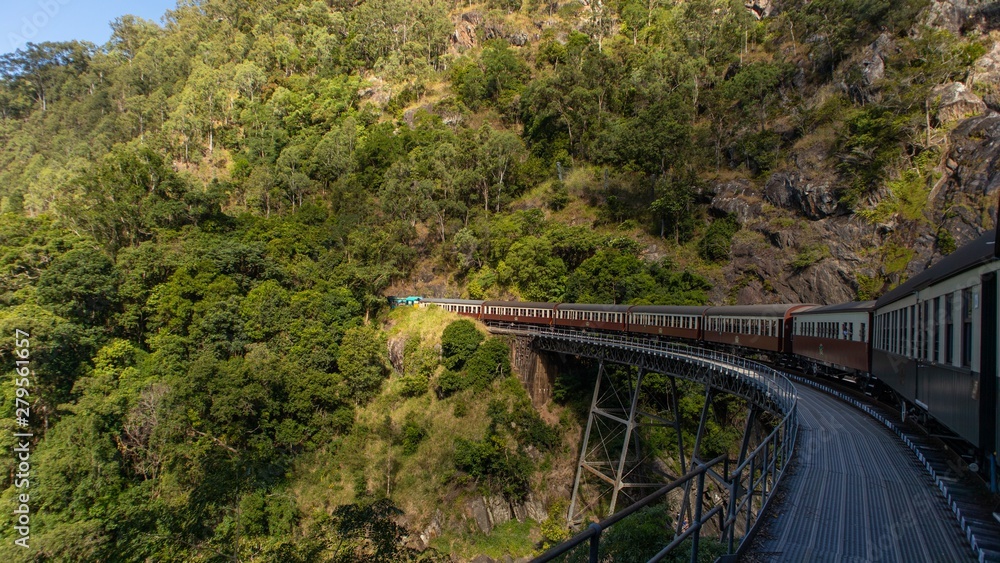 bridge in the mountains on train bridge in the mountains on train