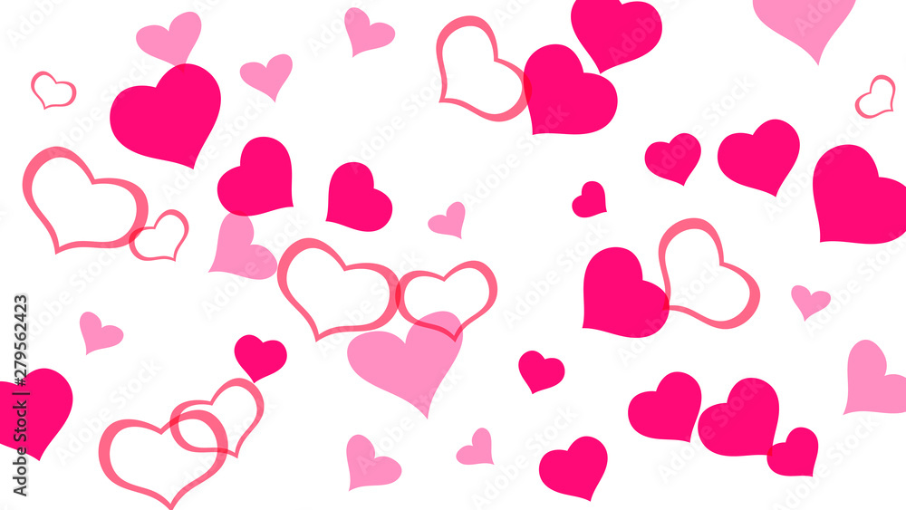 Red hearts of confetti are flying. Design element for wallpaper, textiles, packaging, printing, holiday invitation for wedding. Stylish background. Red on White background Vector. Red hearts of confetti are flying. Design element for wallpaper, textiles, packaging, printing, holiday invitation for wedding. Stylish background. Red on White background Vector.