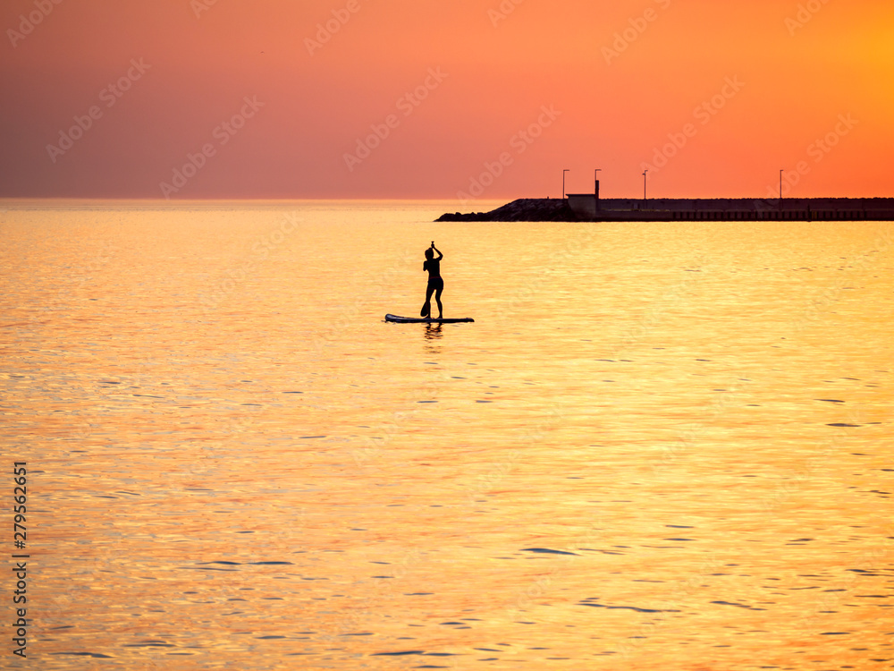 sub board sunset sea sun