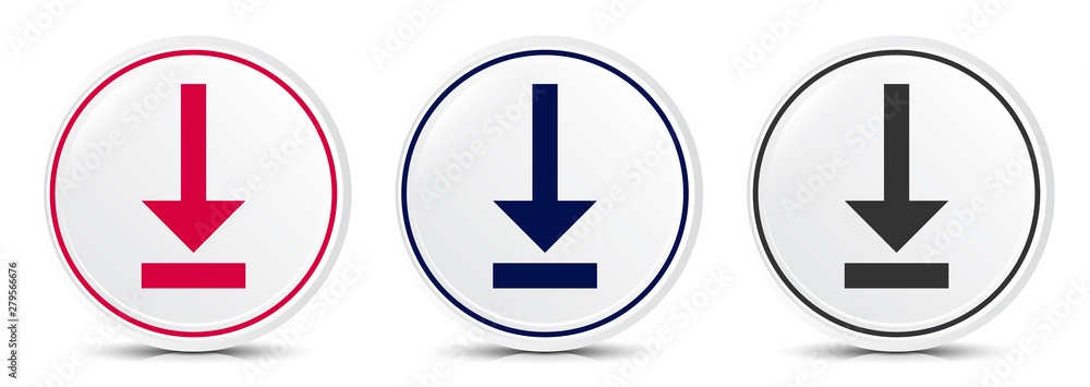 Download icon crystal flat round button set illustration design Download icon crystal flat round button set illustration design