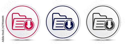 Download files icon crystal flat round button set illustration design