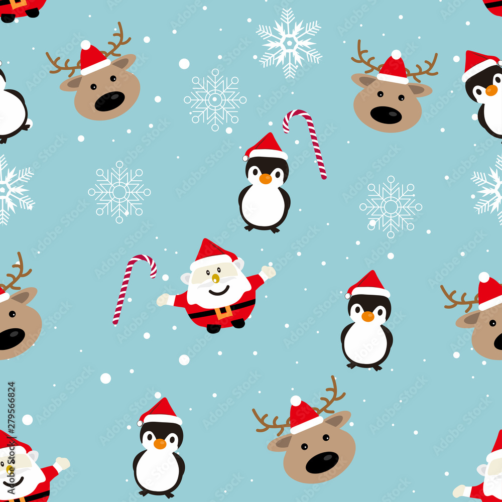 New year patterns, santa, doll penguins