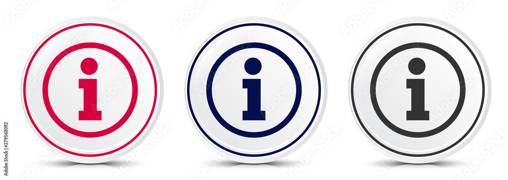 Info icon crystal flat round button set illustration design Info icon crystal flat round button set illustration design