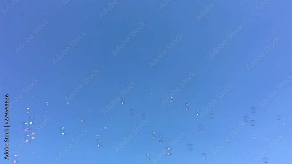 Bubble blowing against blue sky Bubble blowing against blue sky