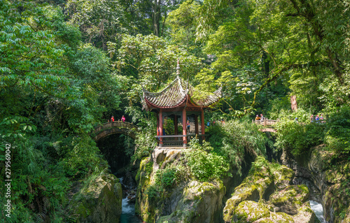 The scenery of Qingyin Pavilion in Emeishan, Sichuan Province, China