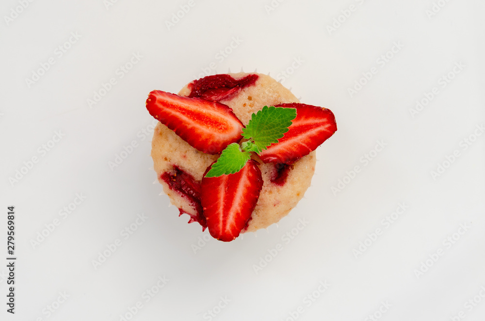 Strawberry cupcakes with butter cream isolated Strawberry cupcakes with butter cream isolated