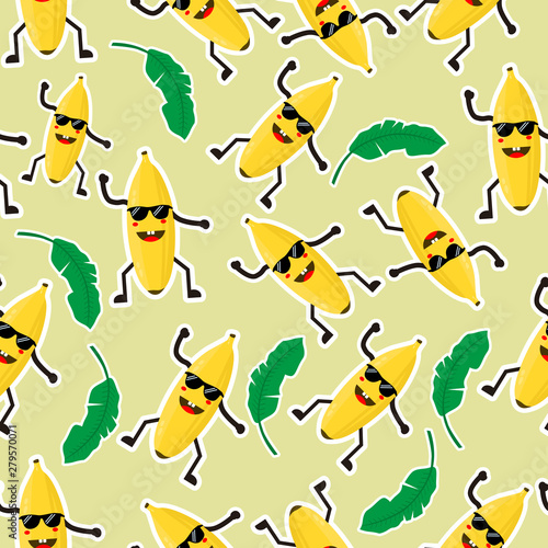 banana cute vector pattern © Omtuanmuda