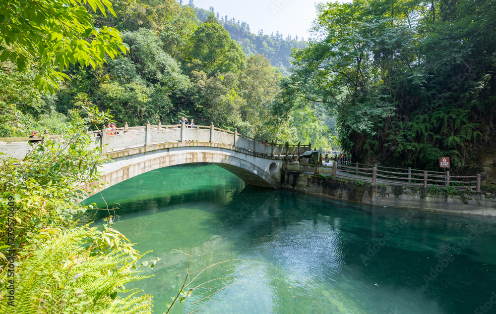 Landscape along the half-mountain side of Emei Mountain, Sichuan Province, China