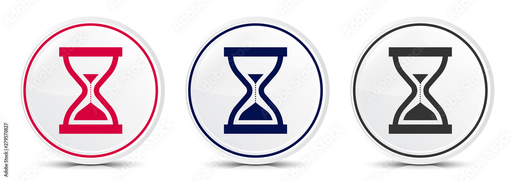 Timer sand hourglass icon crystal flat round button set illustration design Timer sand hourglass icon crystal flat round button set illustration design