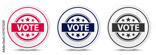 Vote badge icon crystal flat round button set illustration design Free Download Vote badge icon crystal flat round button set illustration design - GFXLoad