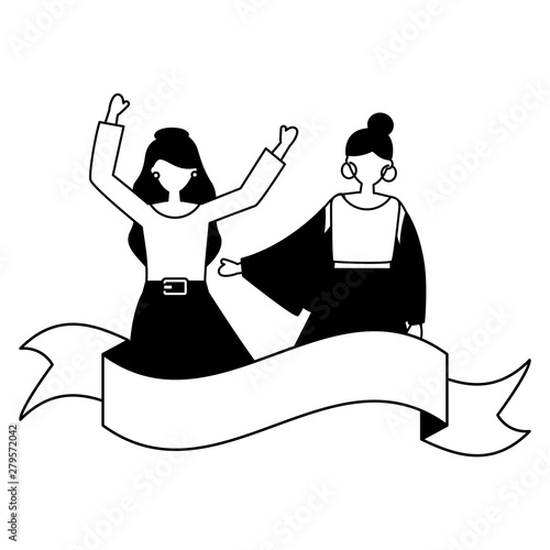 celebrating women happy young ribbon