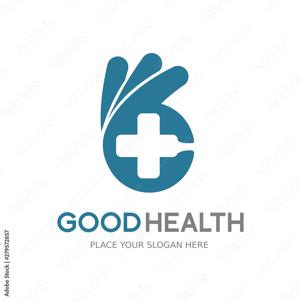 Fototapeta premium Ok symbol, Okay vector logo, good health blue isolated icon Stock.