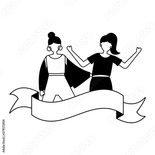 celebrating women happy young ribbon