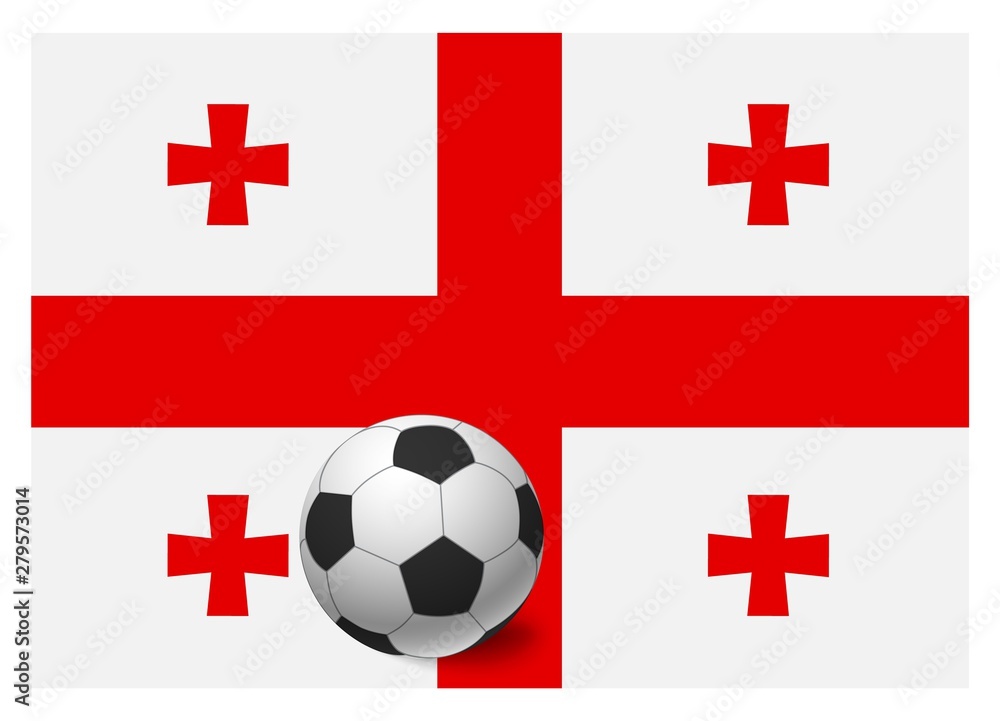 Georgia flag and soccer ball