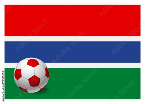 Gambia flag and soccer ball