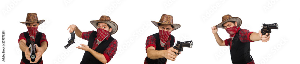 Young cowboy isolated on white Young cowboy isolated on white