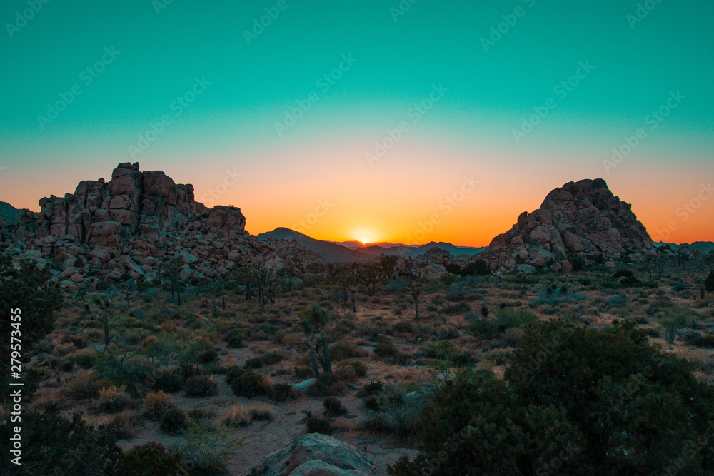 sunset in mountains