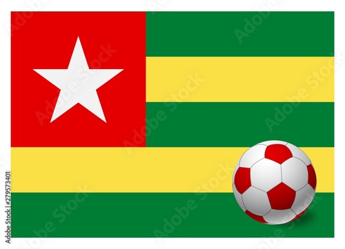 Togo flag and soccer ball