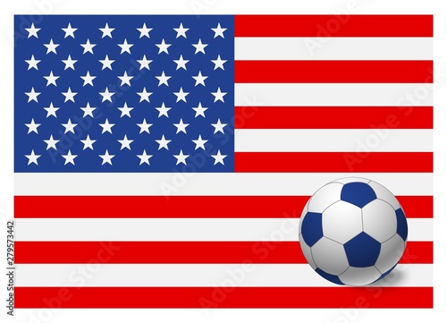 United States flag and soccer ball