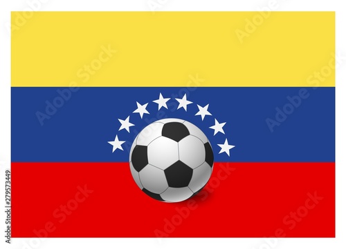 venezuela flag and soccer ball