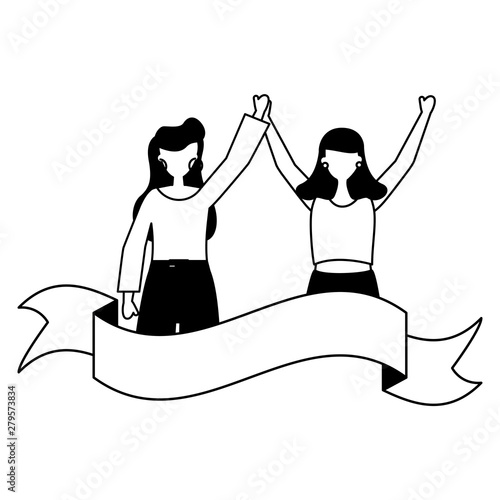 celebrating women happy young ribbon