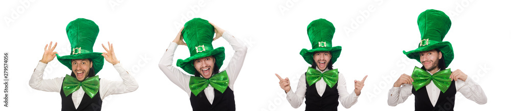 Man with big green bow tie in funny concept Man with big green bow tie in funny concept