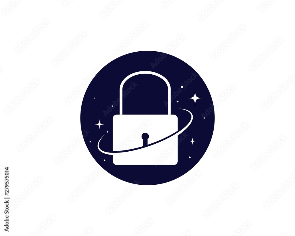 Lock silhouette vector icon on white background Lock silhouette vector icon on white background