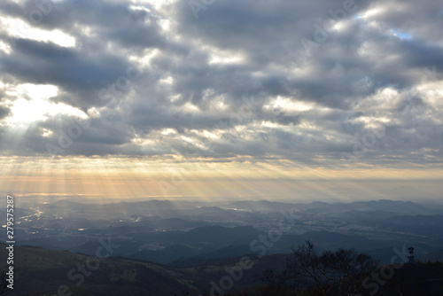 Sun light ray from summit