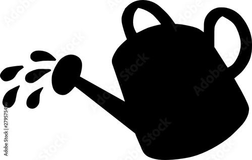 Watering Can Silhouette Gardening Tool Vector Illustration