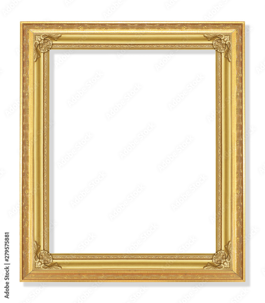 The antique gold frame on the white background The antique gold frame on the white background