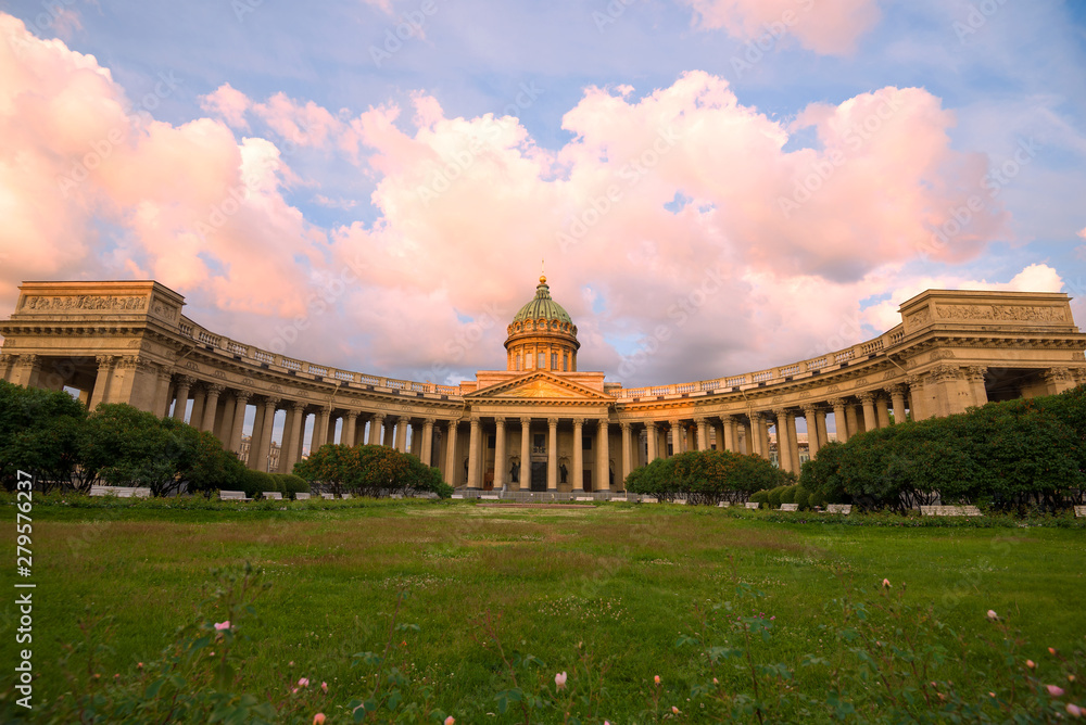The old Kazan Cathedral in early June morning. Saint-Petersburg, Russia