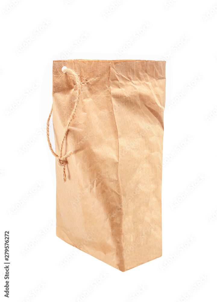 Kraft paper package isolated on white background. Kraft paper package isolated on white background.