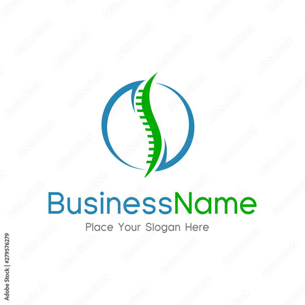 Spine diagnostic center isolated vector logo template with sample text, orthopedic symbol. This logo is suitable for back bone, health, doctor, hospital, medicine. Spine diagnostic center isolated vector logo template with sample text, orthopedic symbol. This logo is suitable for back bone, health, doctor, hospital, medicine.