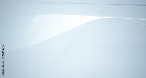 Obraz na płótnie Abstract architectural white smooth interior of a minimalist house with large windows.. 3D illustration and rendering. w salonie