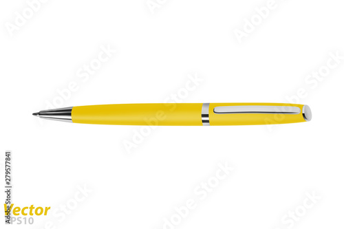 Automatic ball pen in the vector.Ballpoint pen in vector on white background.