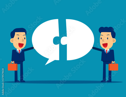 Business communication with speech bubble. Concept business creation ideas vector illustration, Cooperation, Flat cartoon character style design.