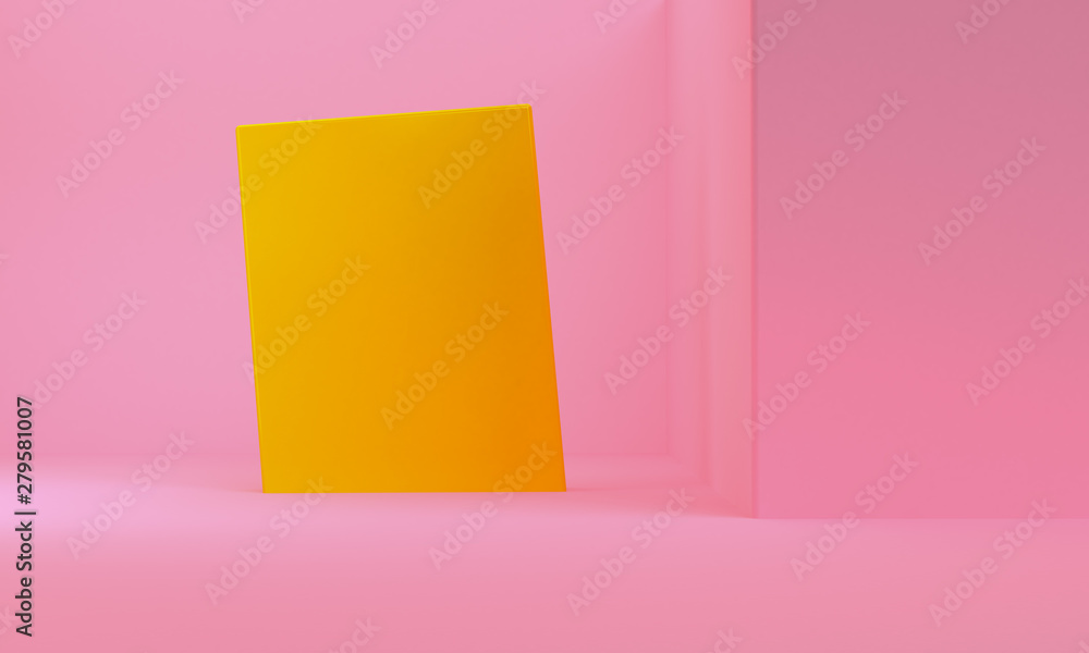 Naklejka premium Minimalist abstract background, primitive geometrical figures, 3D render.